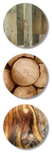 wood veneer tabletop circles