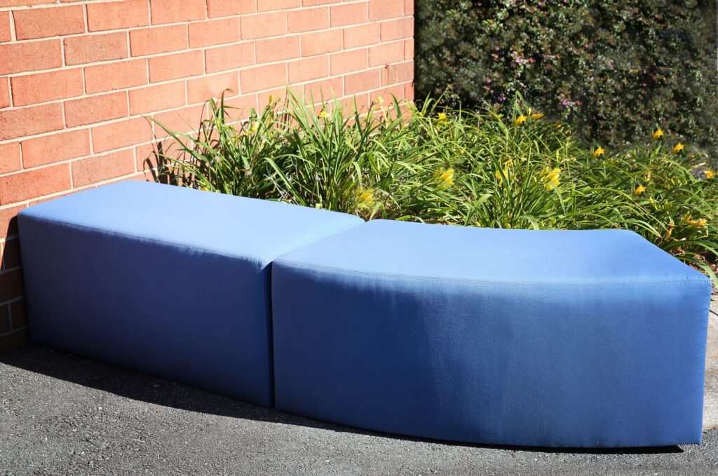 two blue queue outdoor furniture pieces