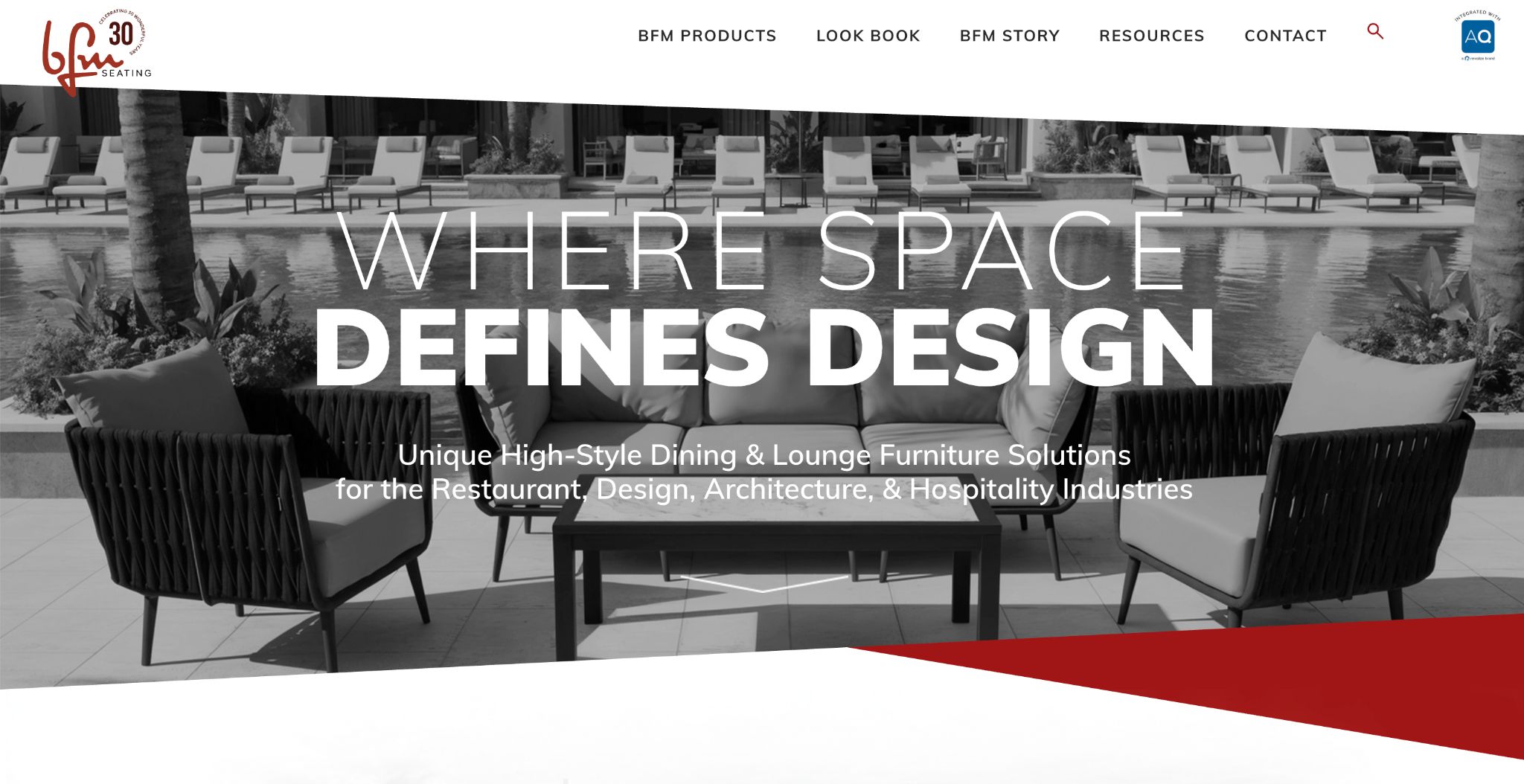 Beaufurn logo and various commercial furniture pieces, including dining tables and chairs