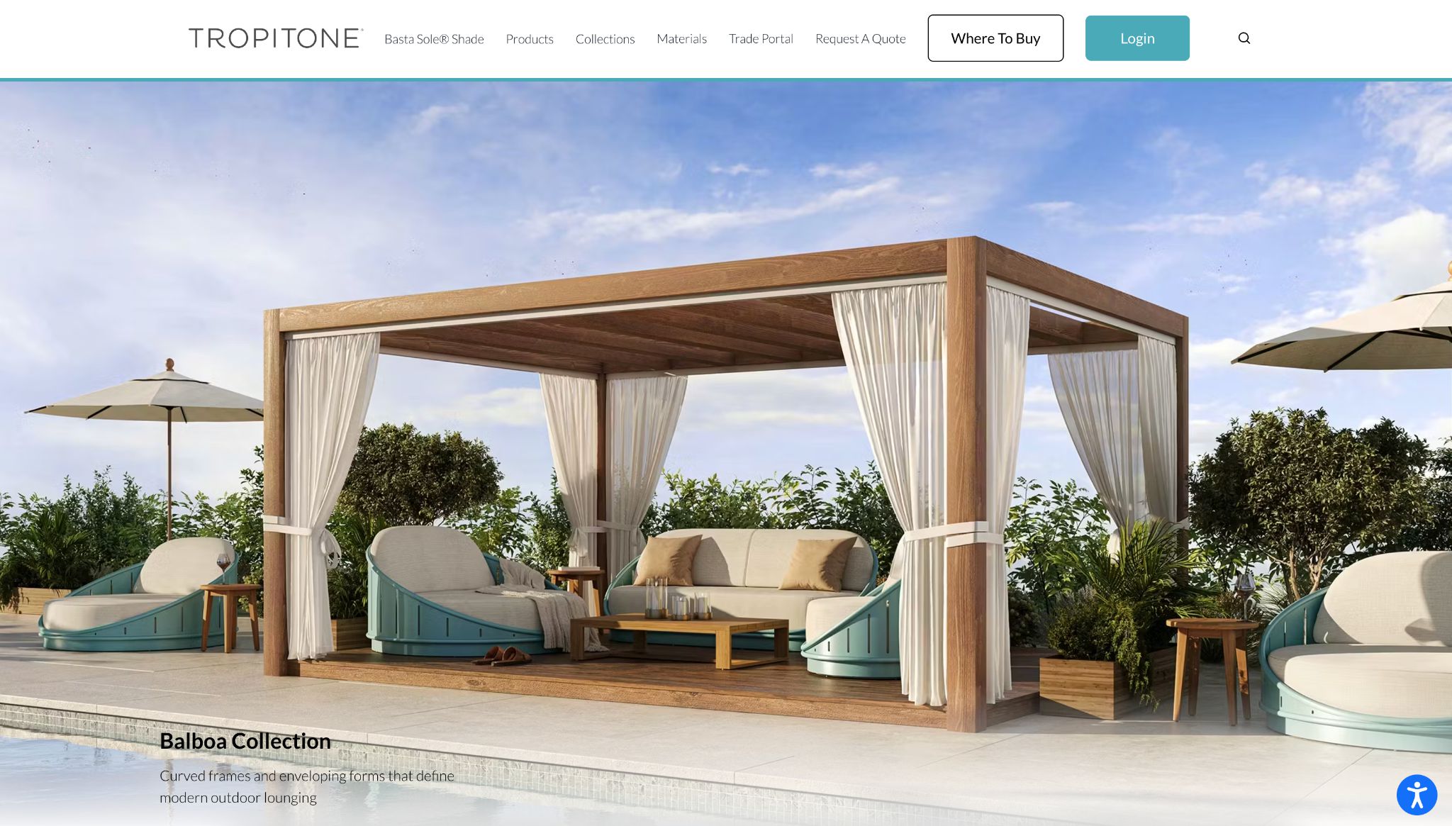Shelby Williams website screenshot displaying various commercial furniture setups for banquet rooms, senior living, and curated color palettes.