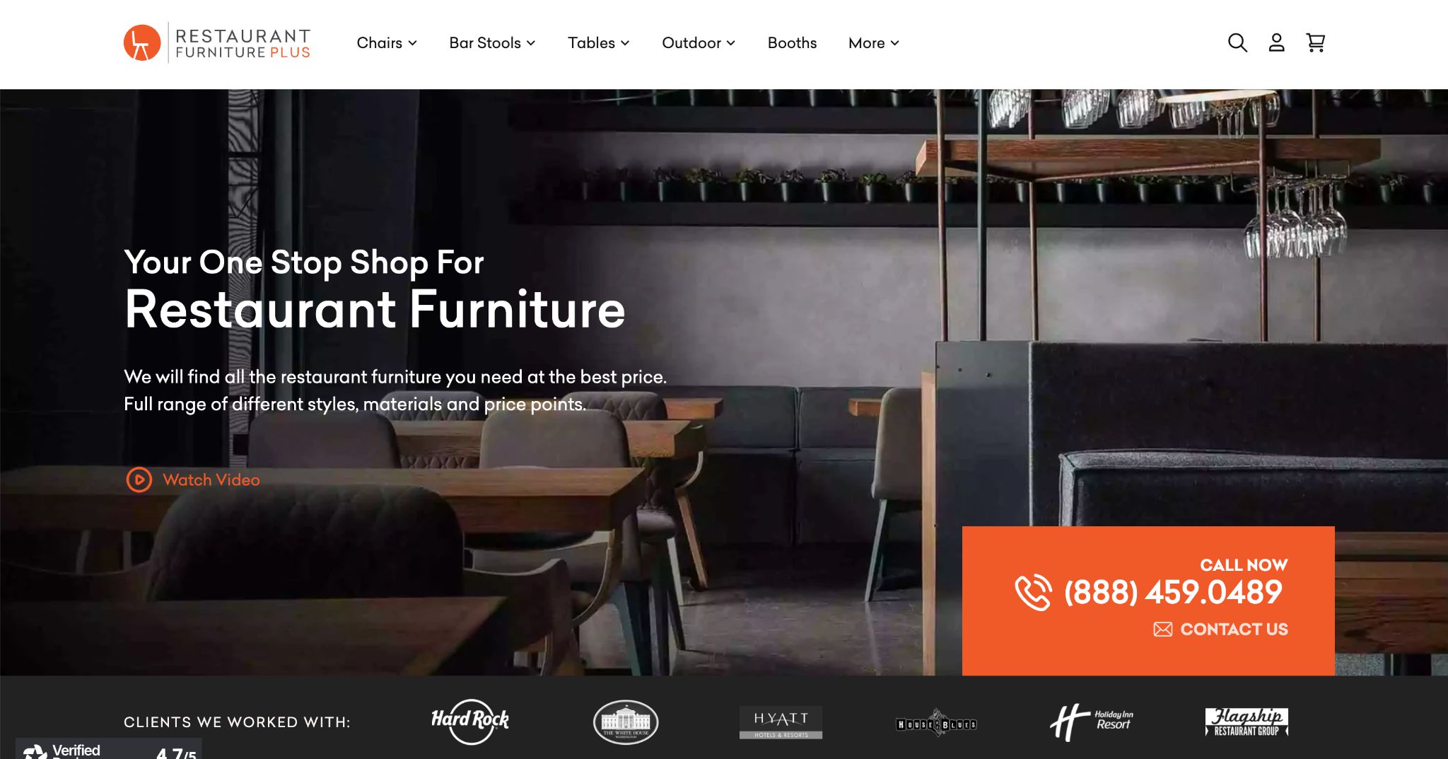 Beaufurn logo and various commercial furniture pieces, including dining tables and chairs