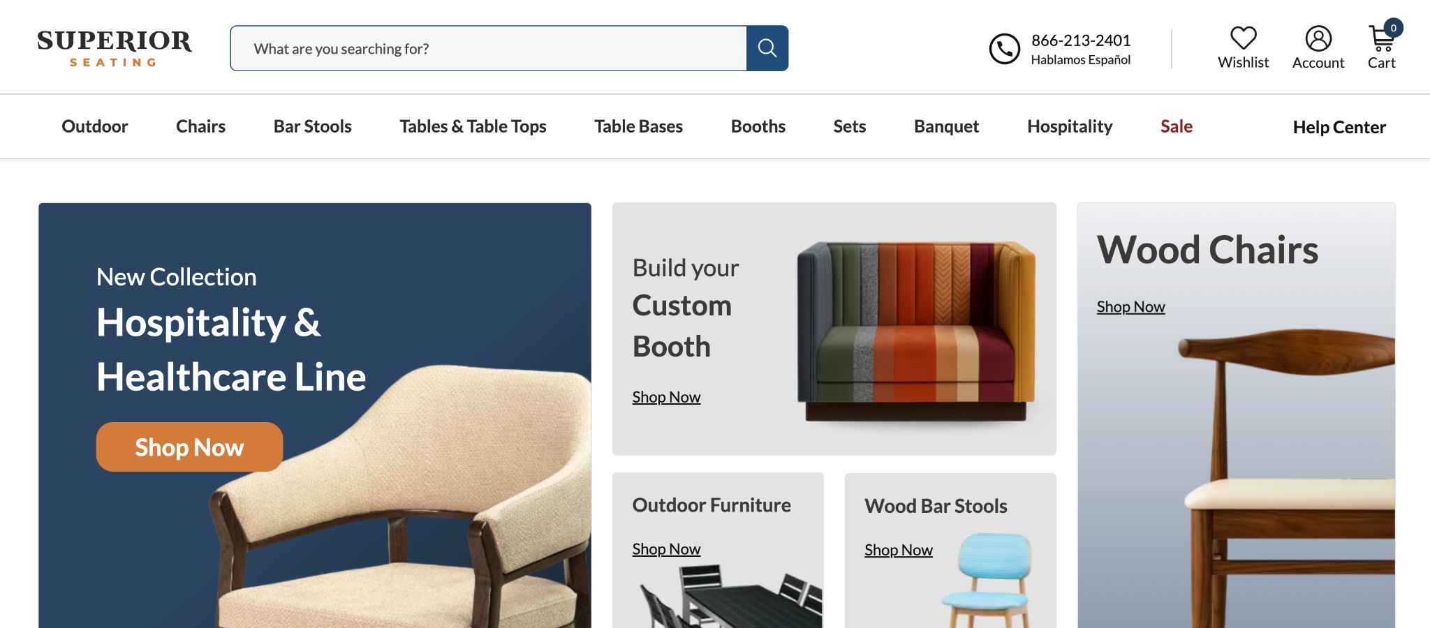 Beaufurn logo and various commercial furniture pieces, including dining tables and chairs
