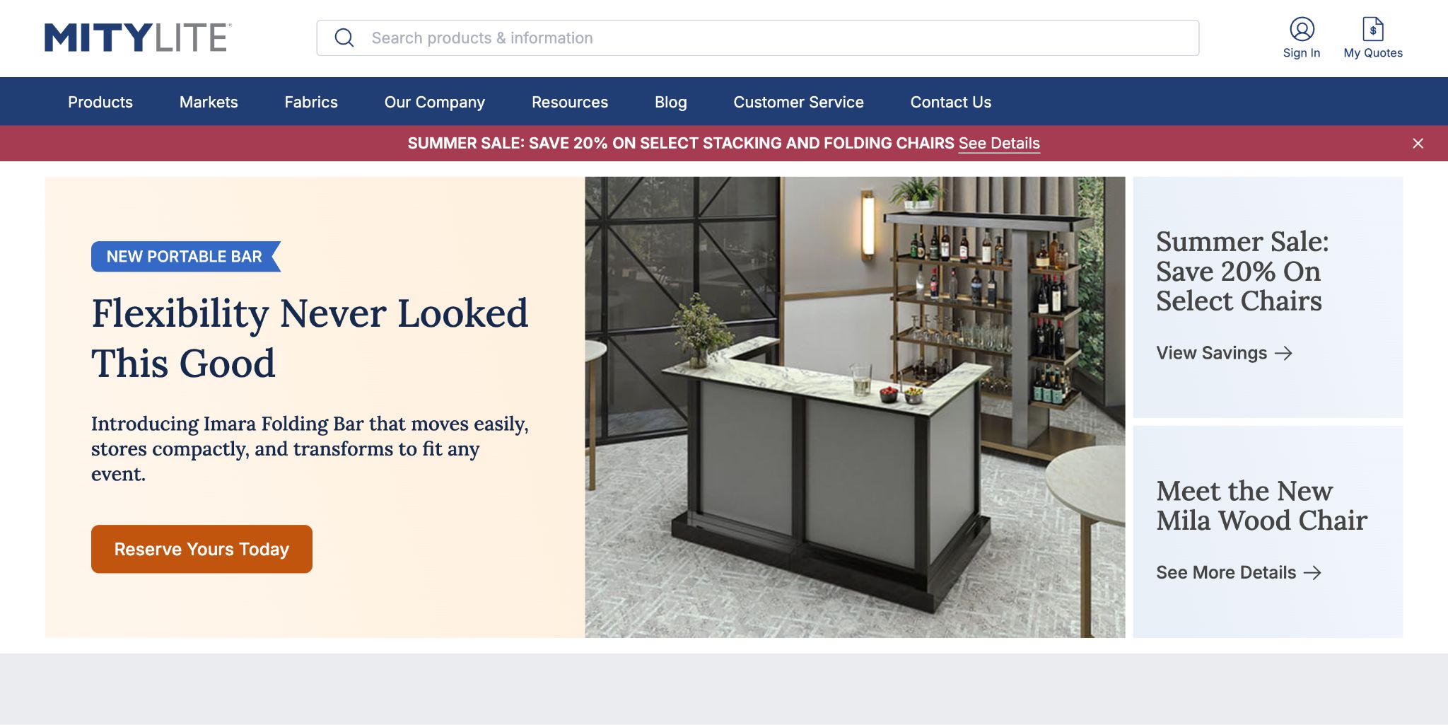 Beaufurn logo and various commercial furniture pieces, including dining tables and chairs